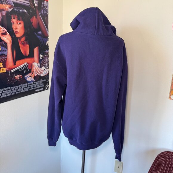 Collegiate New York University Purple and White Long Sleeve Hooded Sweatshirt - Picture 6 of 15